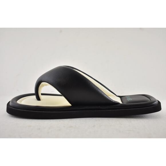 Chanel 22P Black White Lambskin Padded Pool Thong Logo Mule Slide Flat Sandal 36 - Picture 11 of 14
